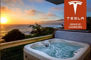 Magnificent Oceanview by OceanviewHotTubs Oceanfront! Shelter Cove, CA Tesla EV station